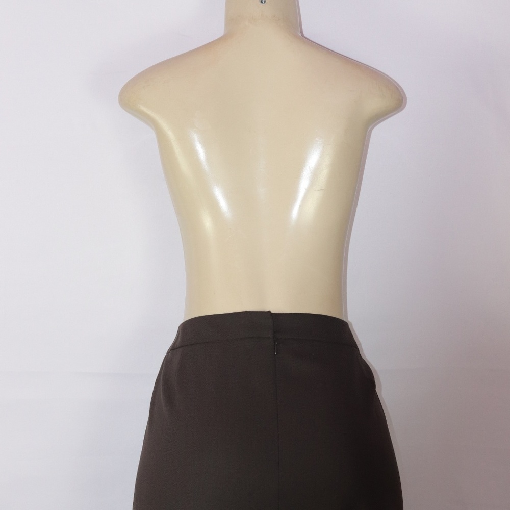 BRAND NEW WORTH BROWN WOOL CREPE PENCIL SKIRT 18 - Picture 4 of 6